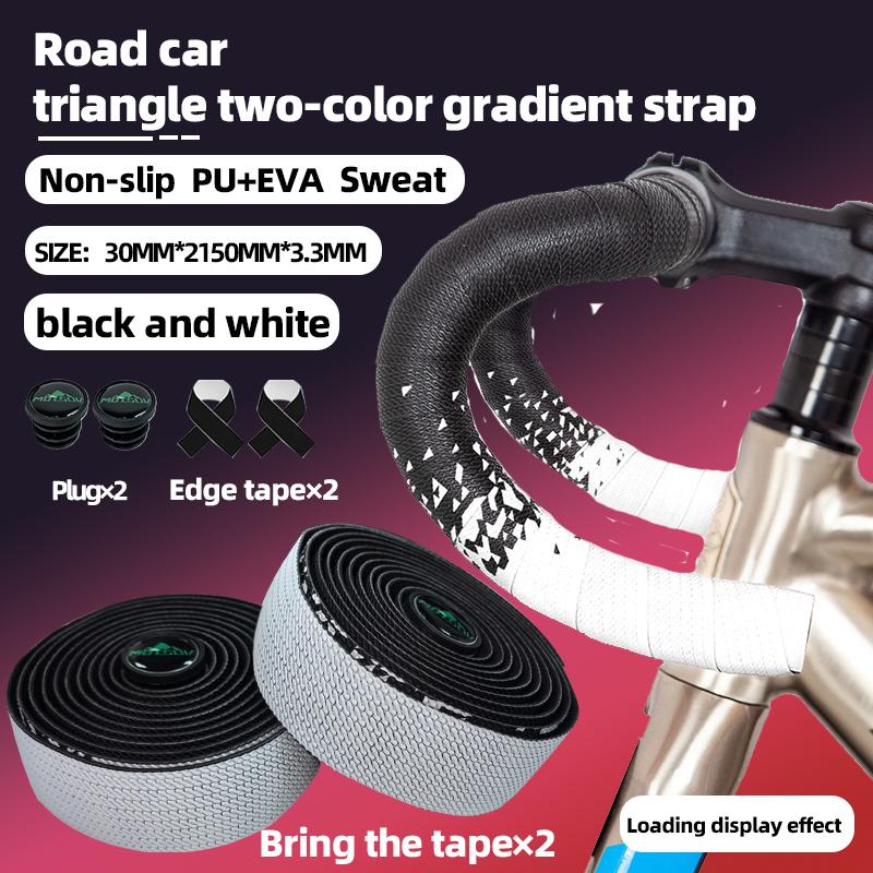 Bicycle Handlebar Tape Triangular Gradient Color Anti-Slip Design Abrasion Resistant Durable Secure Fit for Road Bikes
