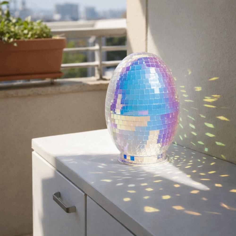 Easter Theme Glass Disco Egg Ball Decorative Shimmering Effect Reflective Mirror Ball Adorable Egg Ornaments Children's Gifts
