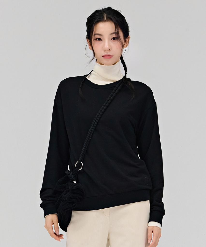 CHASECULT Women'S Loose Fit Daily Fleece-Lined Sweatshirt - Black