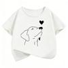 Funny Dog with Love Heart Design T Shirts Printed Kids Childrens Tshirt Boys Girls Summer Spring Casual Top Tee