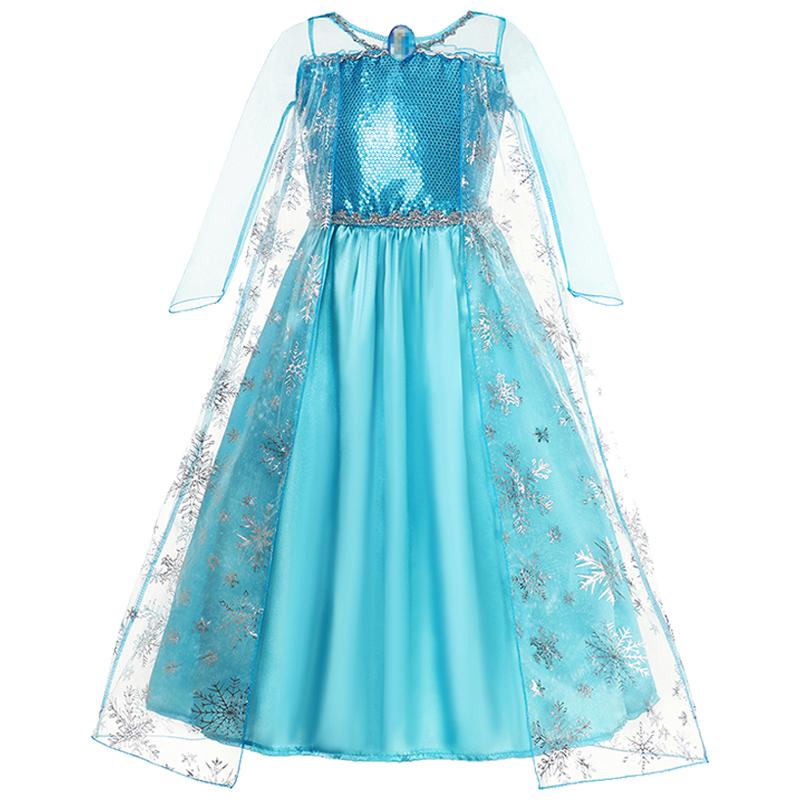 Costume da Principessa Cosplay per Bambina Regina delle Nevi Vestito Halloween Carnevale Vestiti Carini Cosplay Abbigliamento per Feste Serale per 2-10 Anni