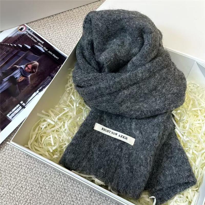 Wool Knitted Scarf Hat Men's and Women's Scarf Soft and Versatile Woolen Scarf for Couples