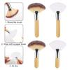4ks Vějířový štětec na obličej Dřevěná rukojeť Dámský štětec na make-up Měkké nadýchané štětiny Estetik Aplikátor na obličejovou bahenní masku Štětce Nástroje