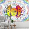 VIKAMA Black and White Sun and Moon Tapestry Mysterious Mandala Wall Hanging Meditation Room psychedelic Witchcraft Decoration