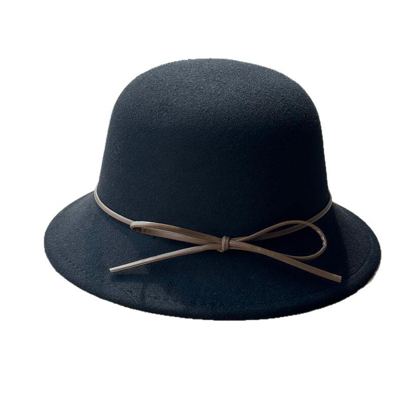 Autumn and winter French Hepburn style golden top hat children breathable crimping temperament fashionable versatile face small bucket hat tide