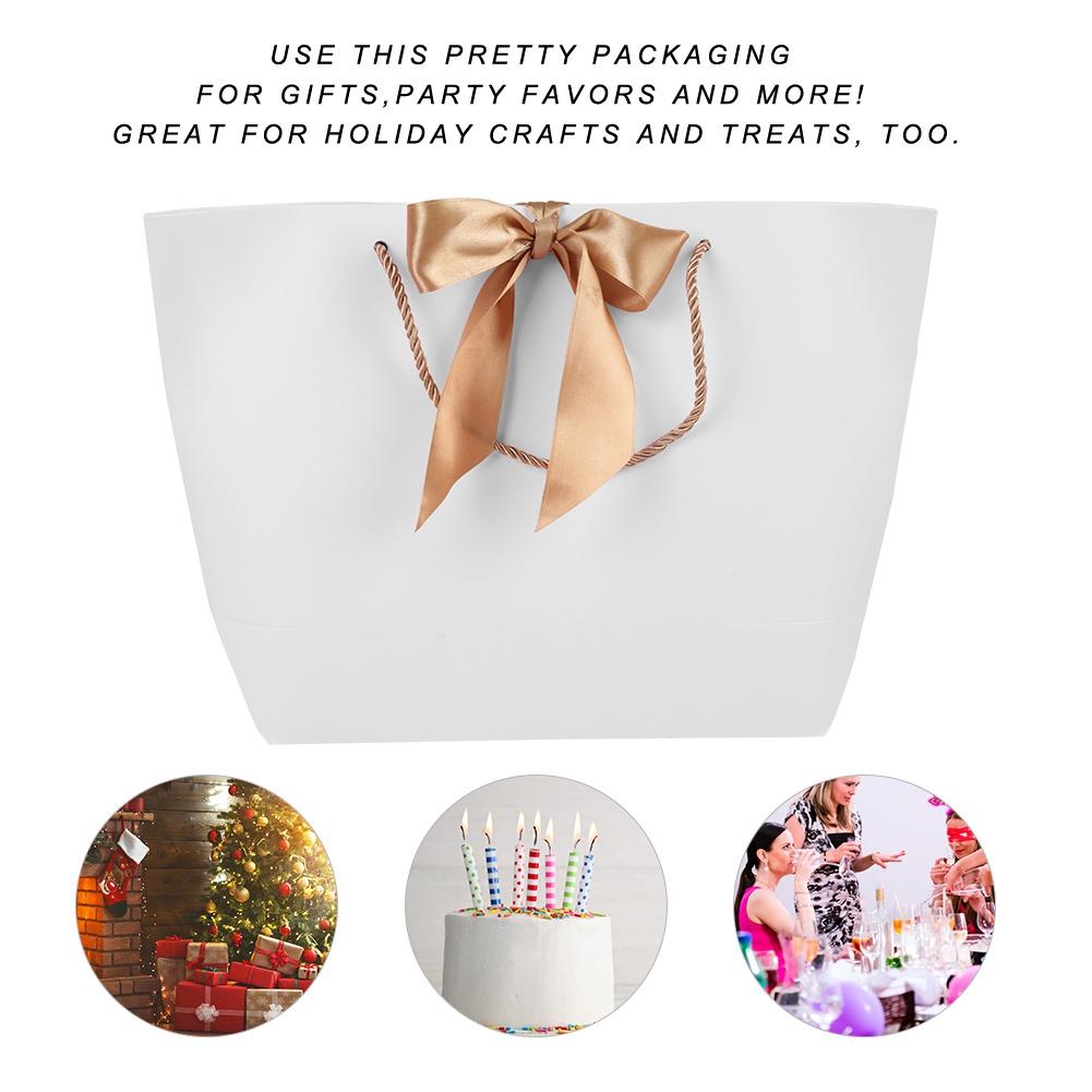 10pcs Lot Gift Paper Bags With Handle for Clothes Shopping Makeup Packaging Food(21*7*15cm)