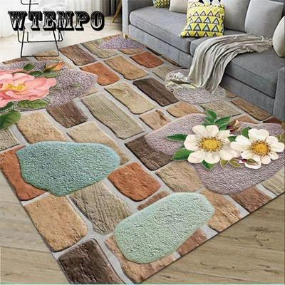 Stone Flower Carpet Living Room Bedroom Coffee Table Floor Mat Wash-free Home Geometric Sofa Bedside Blanket Fully Covered Room Rugs