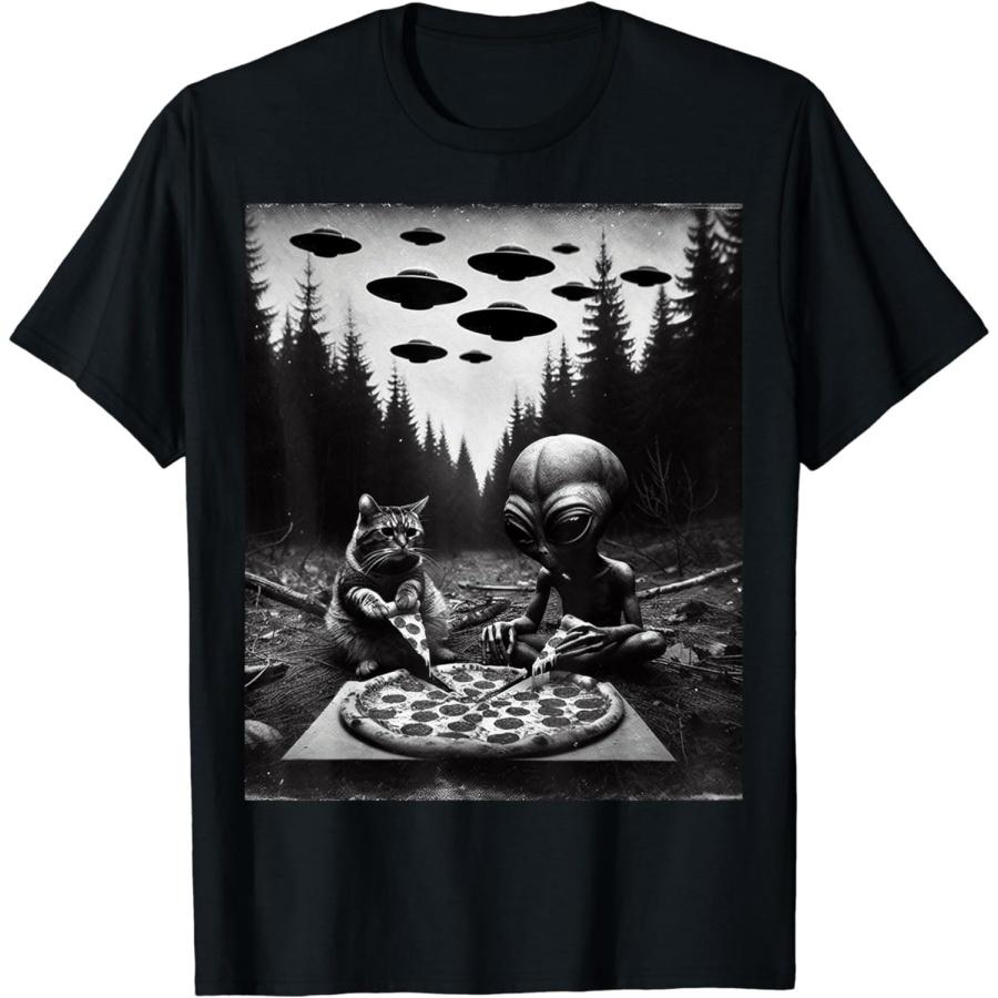 

WESFY Funny Cat with Alien Eating Pizza XXXXXL різнокольоровий