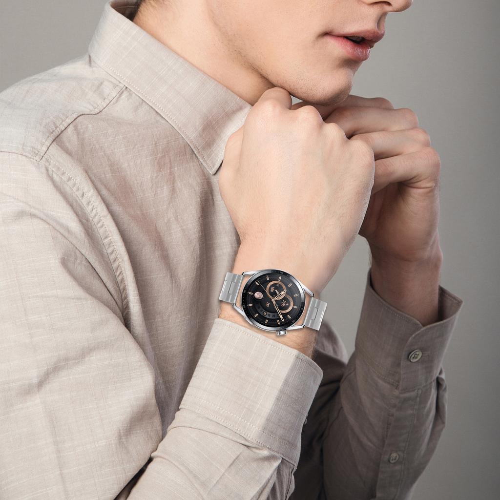 For Honor Watch Dream Replacement Strap H-Type Butterfly Clasp Stainless Steel Watch Band Silver