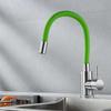 Geborsteld RVS Keukenkraan met Flexibele Groene Slang