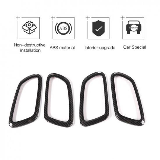 4*Car Inner Door Handle Bowl Cover Trim for Jeep Grand Cherokee 11+ Carbon Fiber