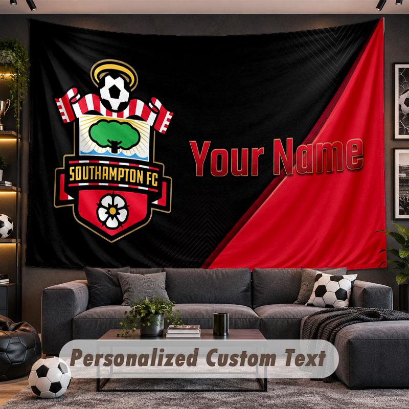 Wall Hanging Tapestry Custom NameSouthampton FC Pattern Personalized Printed Fabric Wall Decor