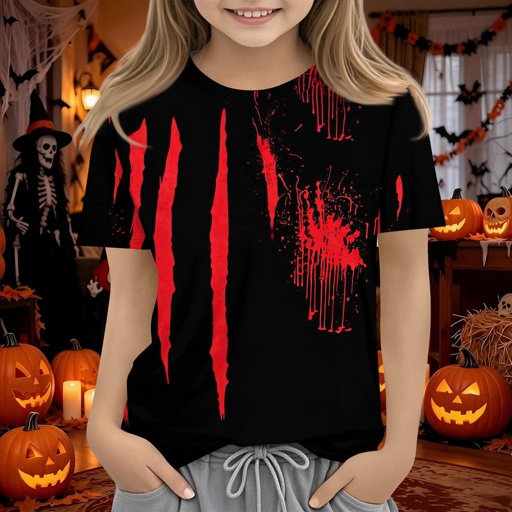 Kids Halloween Short Sleeve T-Shirt for Boys and Girls