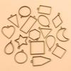 17 Ancient Green DIY Alloy Jewelry Pendants: Moon, Round, Heart with Drip Glue and Hollow Borders.