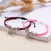 Set da 2 Pezzi Braccialetto in Corda Intrecciata Ragno Pipistrello Gotico Per Donne Uomini Cuore Magnetico Abbinato Braccialetti per Coppie Gioielli Regalo di Halloween