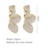 Irregular Metal Eanmel Petal Post Earrings For Women Heavy Design New Style Fashion Zircon Daily Party Accessories Gifts MQF004