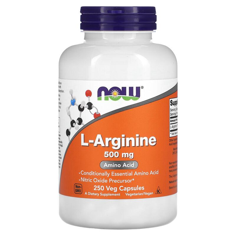 L-Arginine, 500 mg, 250 Veg Capsules