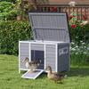 Duck Coop, Weatherproof Wooden Duck House with Removable Floor, Sliding Window, Hinged, Asphalt Roof, 93 X 70 X 72 Cm, Grey