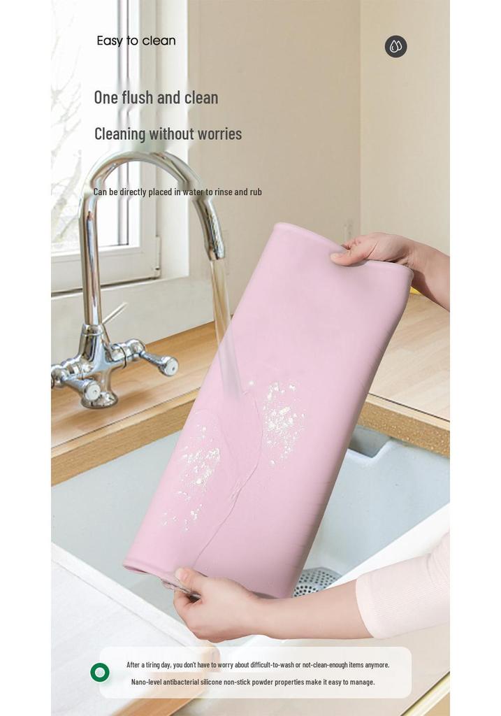 Silicone Non-slip Dough Kneading & Dumpling Mat with Rolling Pin and Cutting Board