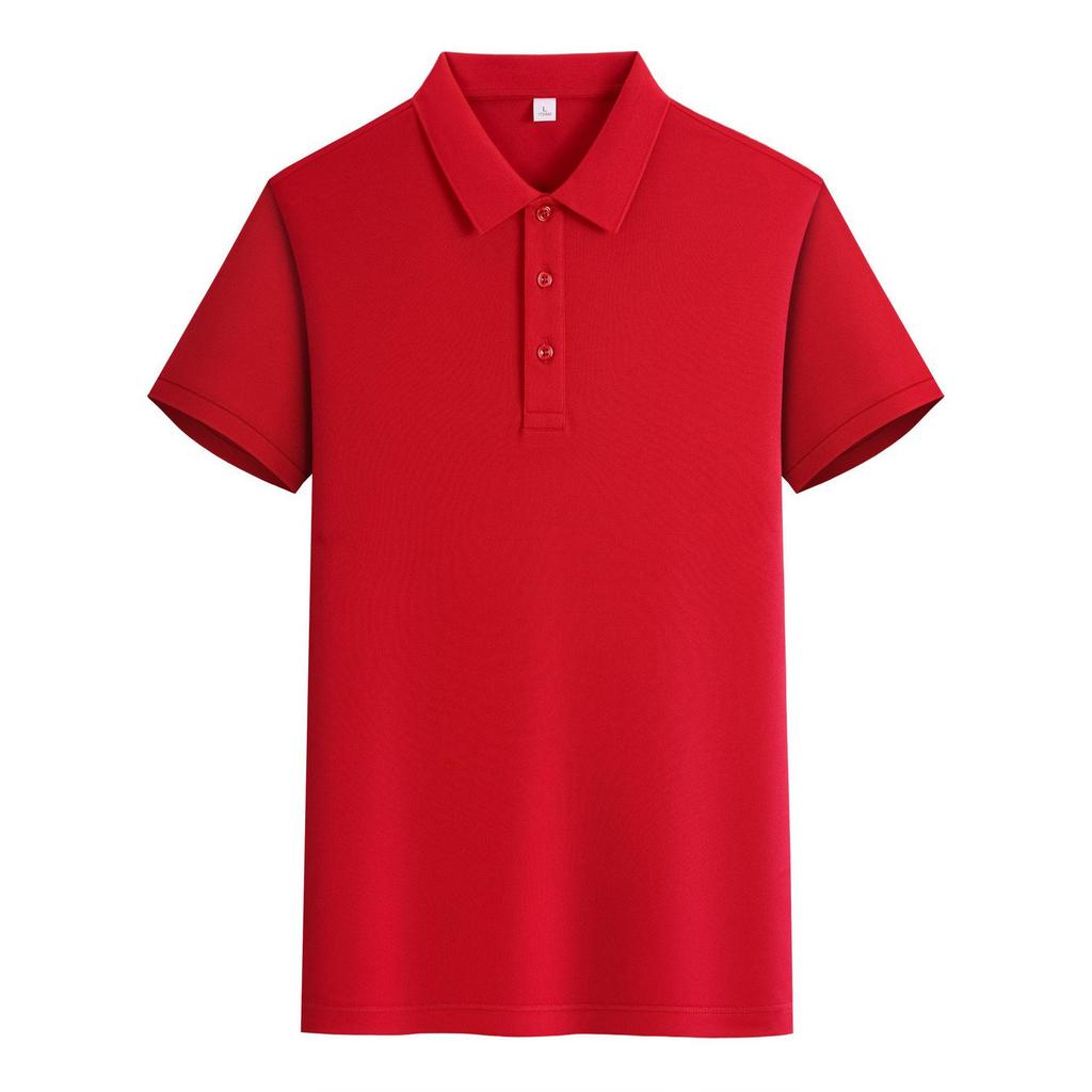 In-Stock Custom Ice Silk Polo Shirt: Short-Sleeved, Turn-Down Collar with Trendy Brand Embroidery and Your Unique Design.