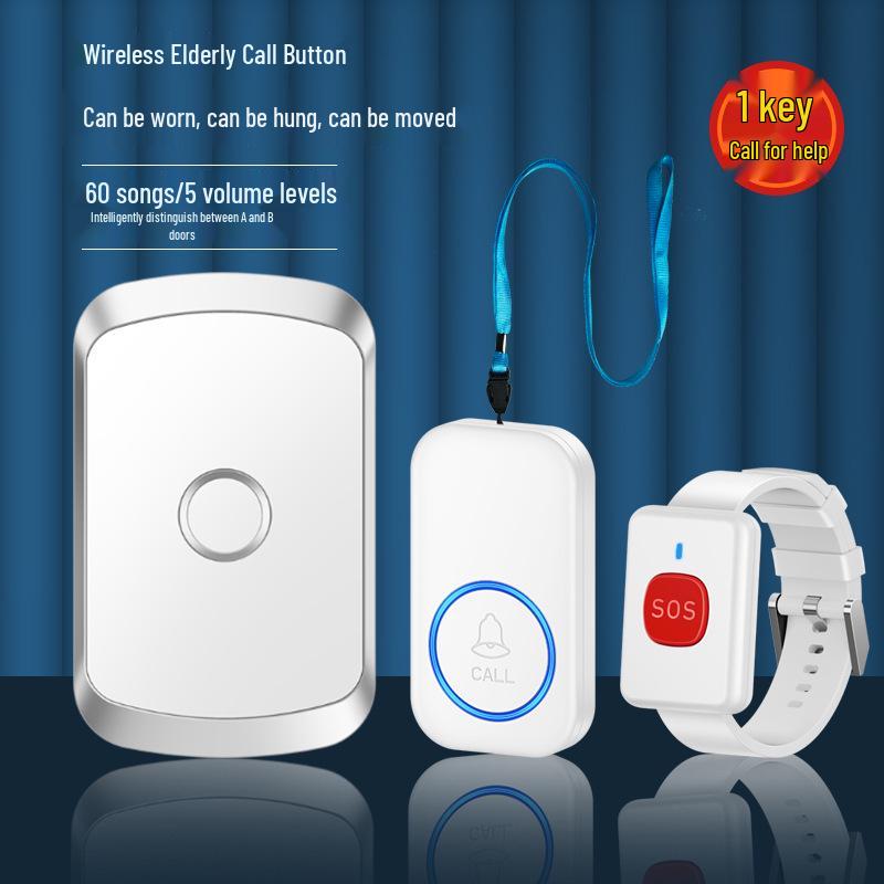 Elderly Portable Pager: Night Alarm & Fall Alert Wristband