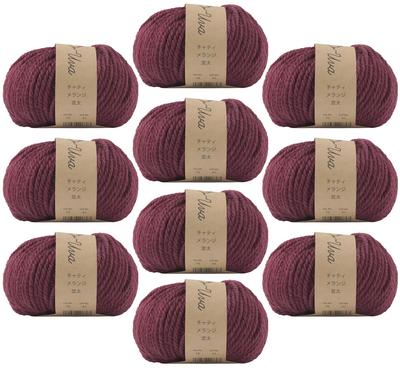 Knitworm Wool 10 Chatty Medium 25g Wool Yarn, Balls, Melange, Weight, (approx. 46m), 60% Acrylic, 40% (10. Flame)