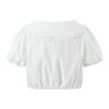 2026 French Women's Two-Piece Set: Square Neck Lace Crop Top + Low Waist Wrap Tie-Up Skirt