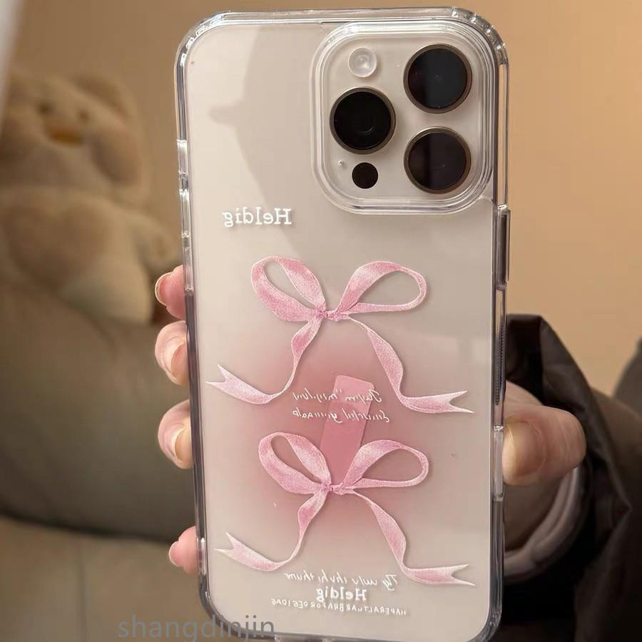 Sweet Pink Bow Transparent Hard Case for iPhone 16 Pro/17 Pro Max