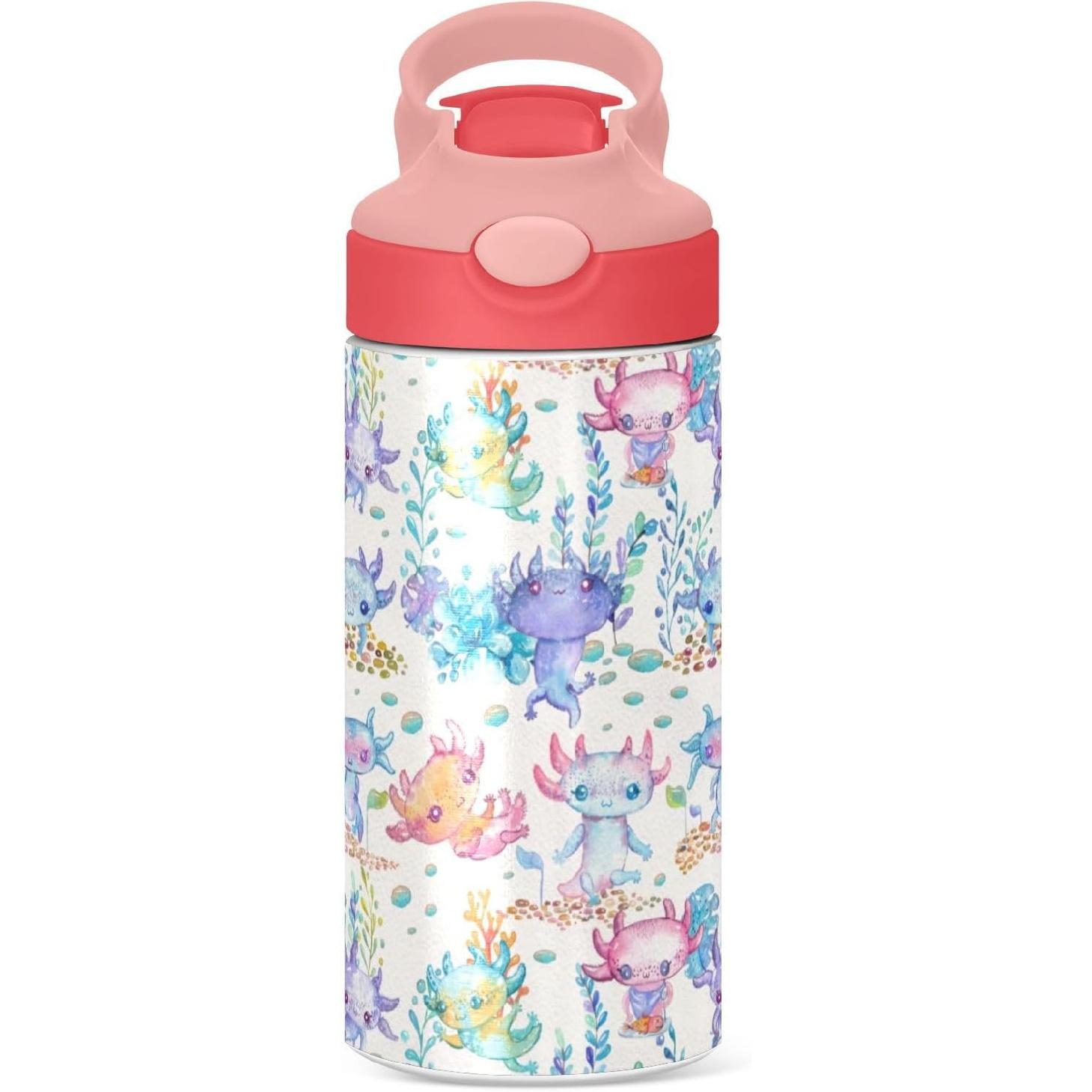 

Cute Axolotl Stainless Steel Water Bottle for kids - 12 Ounce Stainless Steel Vacuum Insulated Water Bottle for Girls children,Double Wall Vacuum Autism custom made