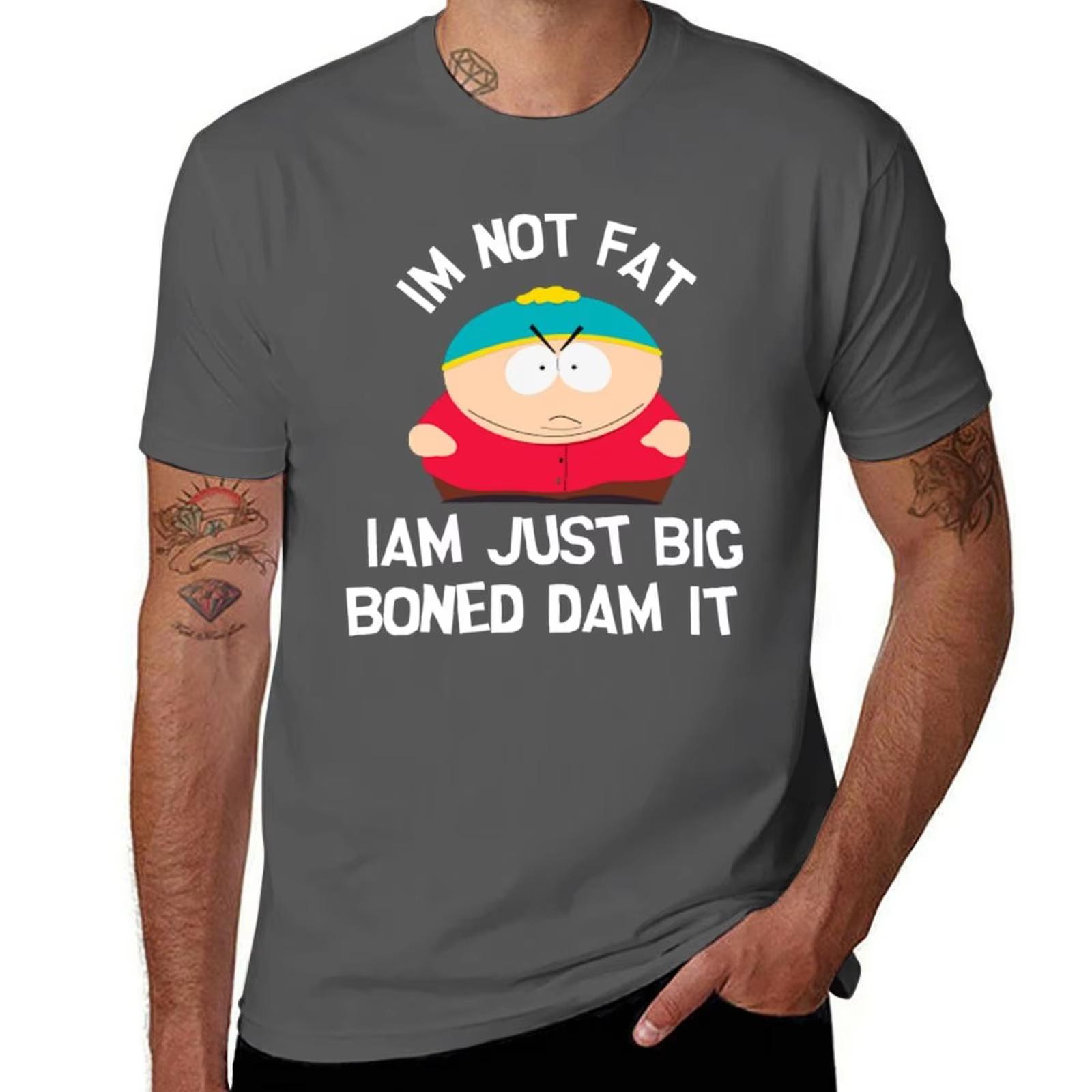 

Eric Cartman Im Not Fat Iam Just Big Boned Dam It T-Shirt Blue Lock Anime Clothes Anime Stuff Mens Designer Clothes 4XL