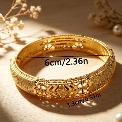 1A Golden Bohemian-style Floral Design Teen Bracelet, Perfect for Prom and Anniversary Jewelry Accessories, a Great Gift for Summer Beach Trips and