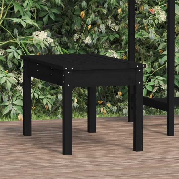 VidaXL Banc de jardin noir 80x44x45 cm bois massif de pin 824001