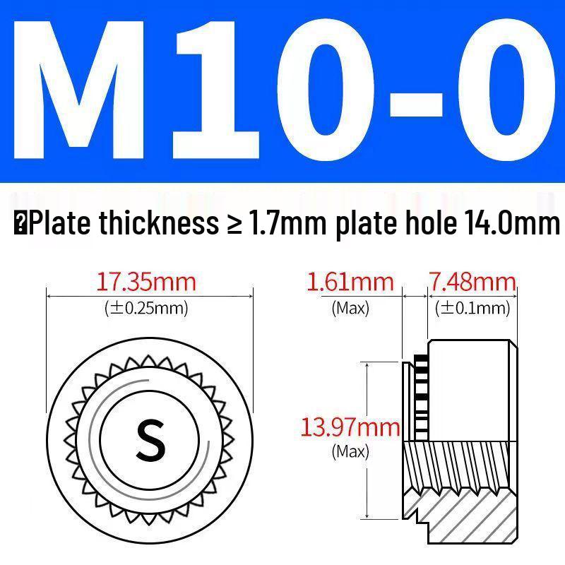 Verzinkte selbstsichernde Muttern, unverlierbare Muttern M3-M12, Einbaumuttern und Einpressmuttern