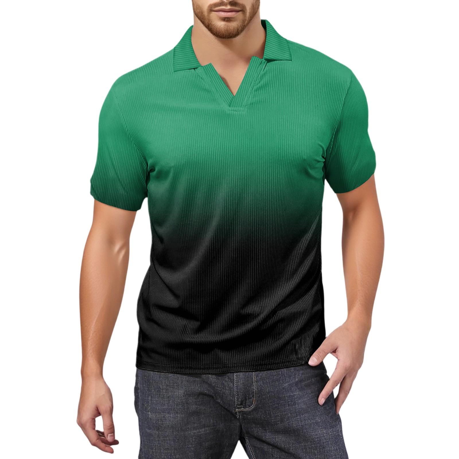 

Мужская модная футболка для гольфа с коротким рукавом и V-образным вырезом XXL чёрный