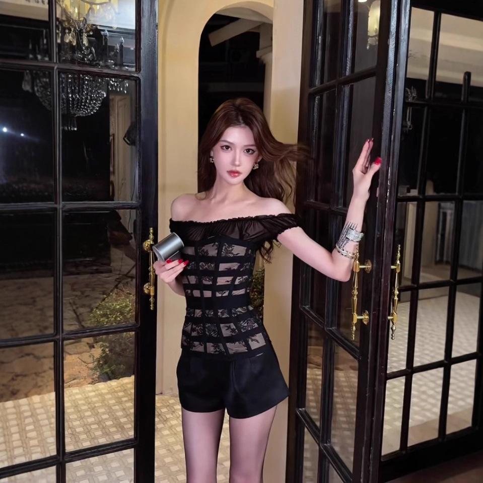 Pure Desire Lace Patchwork Strapless Bra Top - Women's Elegant Waist-cinching Slim Fit Vest
