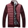 Winter Men's Warm Knitted Jacket with Plush and Thick Standing Collar Men's Loose Size Padded Cardigan