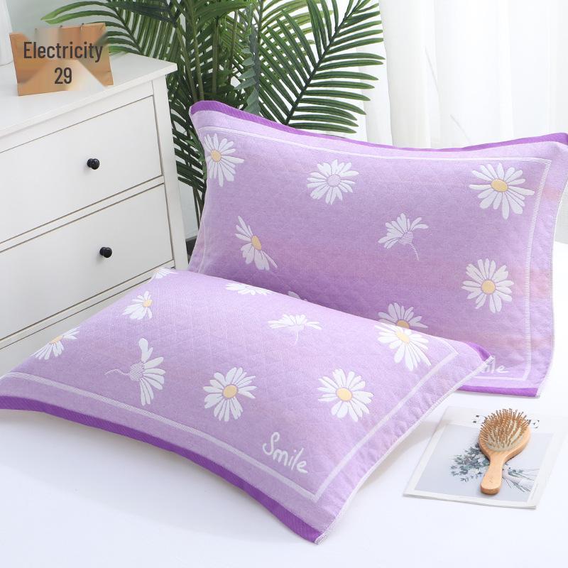 Three-Layer Gauze Cotton Pillowcases: Dirt-Resistant, Mite-Proof, Soft, Thickened, No Pilling or Shedding.