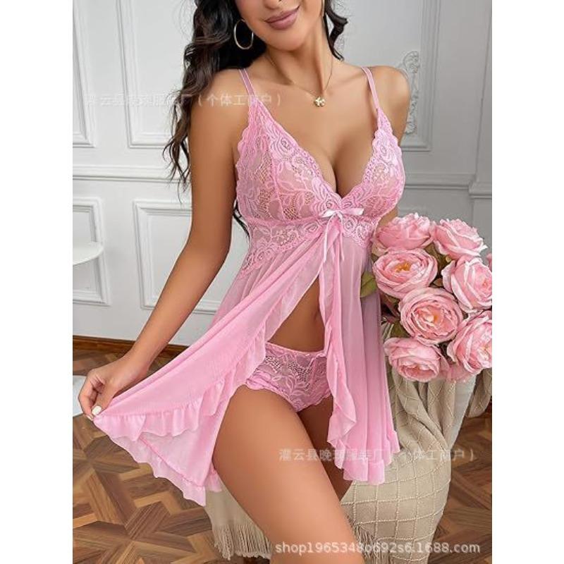 Women's sexy lingerie perspective seduction lace panties suspender suit women