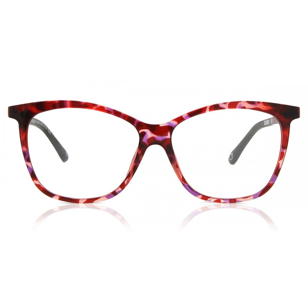 Clip On SqUare Red Tortoise SmartbUy collectiOn Fillis With Clip On U 0306 079 fashiOn Unisex Eyeglasses
