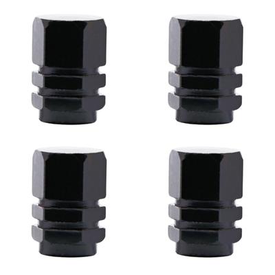 Ideamall Valve Caps Tire Air Valves Car Aluminum Alloy Hexagon Set of 4 (Black)