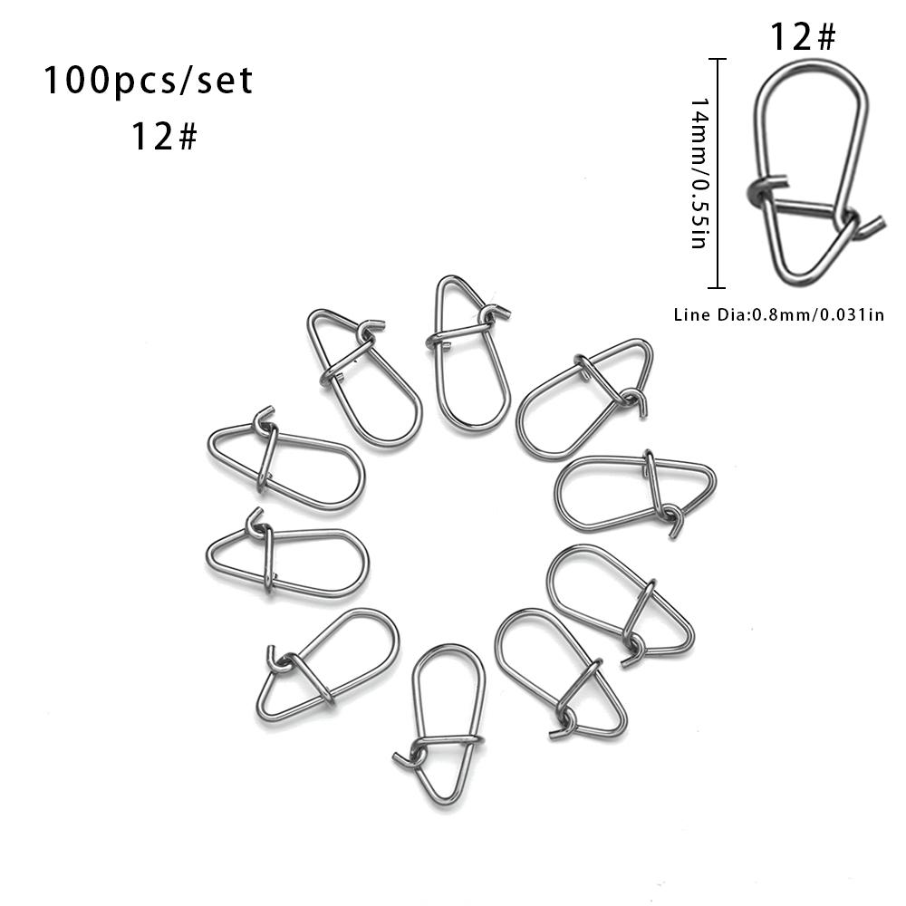 100 pcs/lot joli baril de pêche pivotant boutons-pression de sécurité crochets hameçon boîte de matériel de pêche accessoire outil leurres