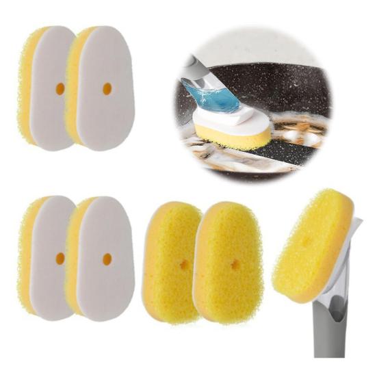 Utility Room Scrubbing Refills Replacement Sponge Head, High Density Non Scratch Pad, Scrubber Easy Push to Replace Durable Cleaning Tool for Kitchen