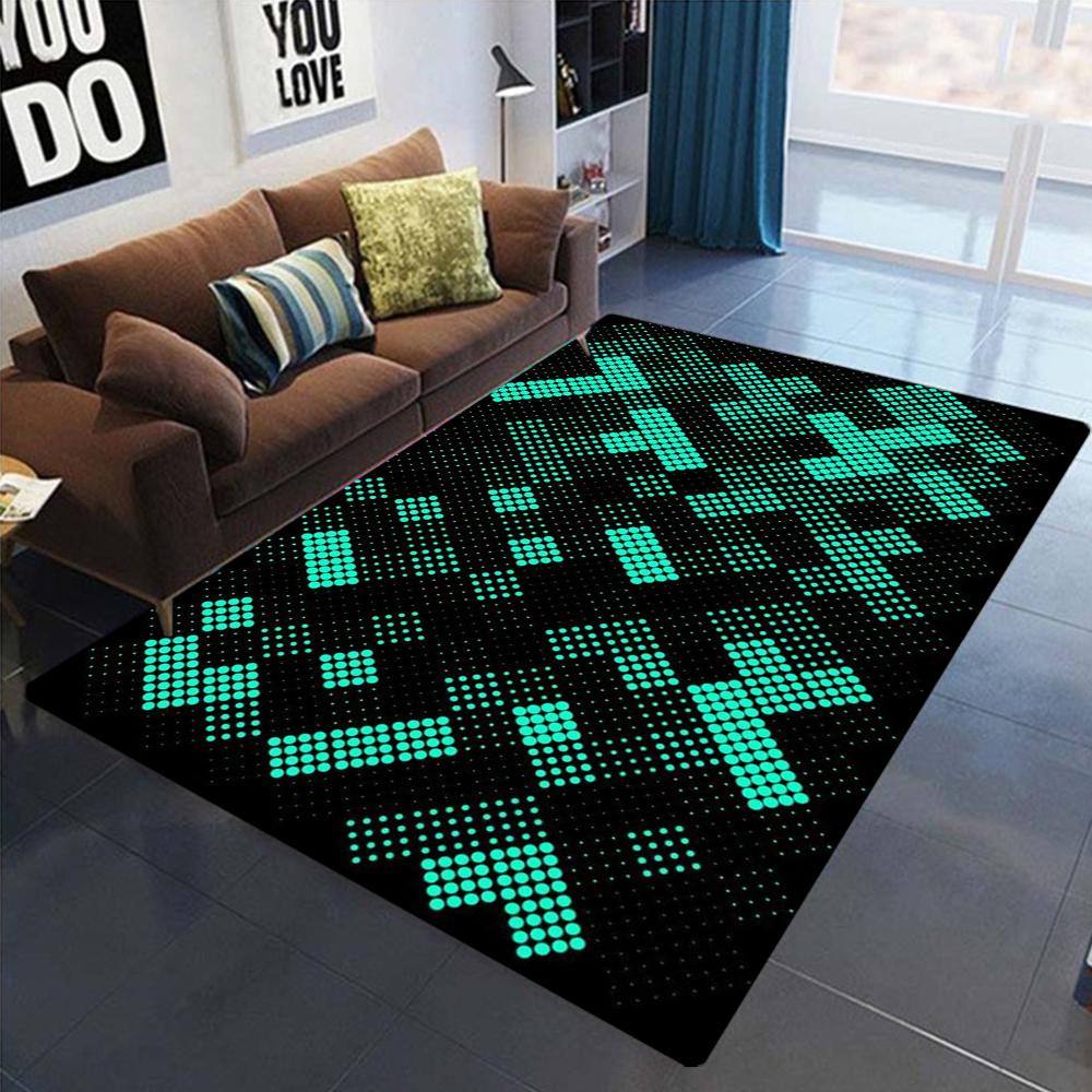 

Gaming Style Carpet With Pixel Maze Geometric Patterns Modern Trendy Design Non Slip Rug For Living Room Bedroom Game Room 40x60cm