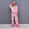Europäischer Stil Frühling und Herbst Neue lässige Sportanzug Damenmode Pullover Hose locker und dünn College-Stil