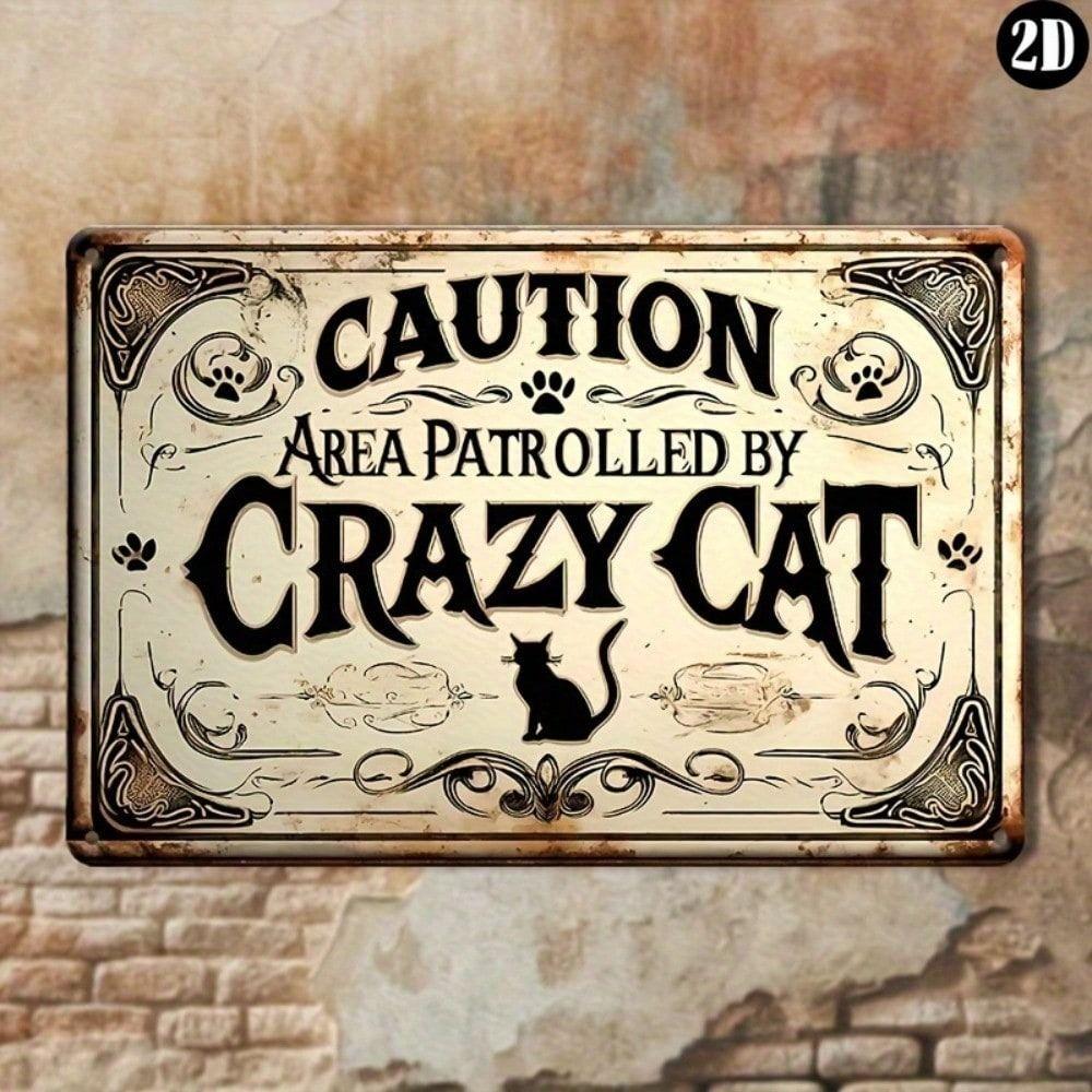 Vintage Cat Metal Sign Wall Art For Home Bar Garden