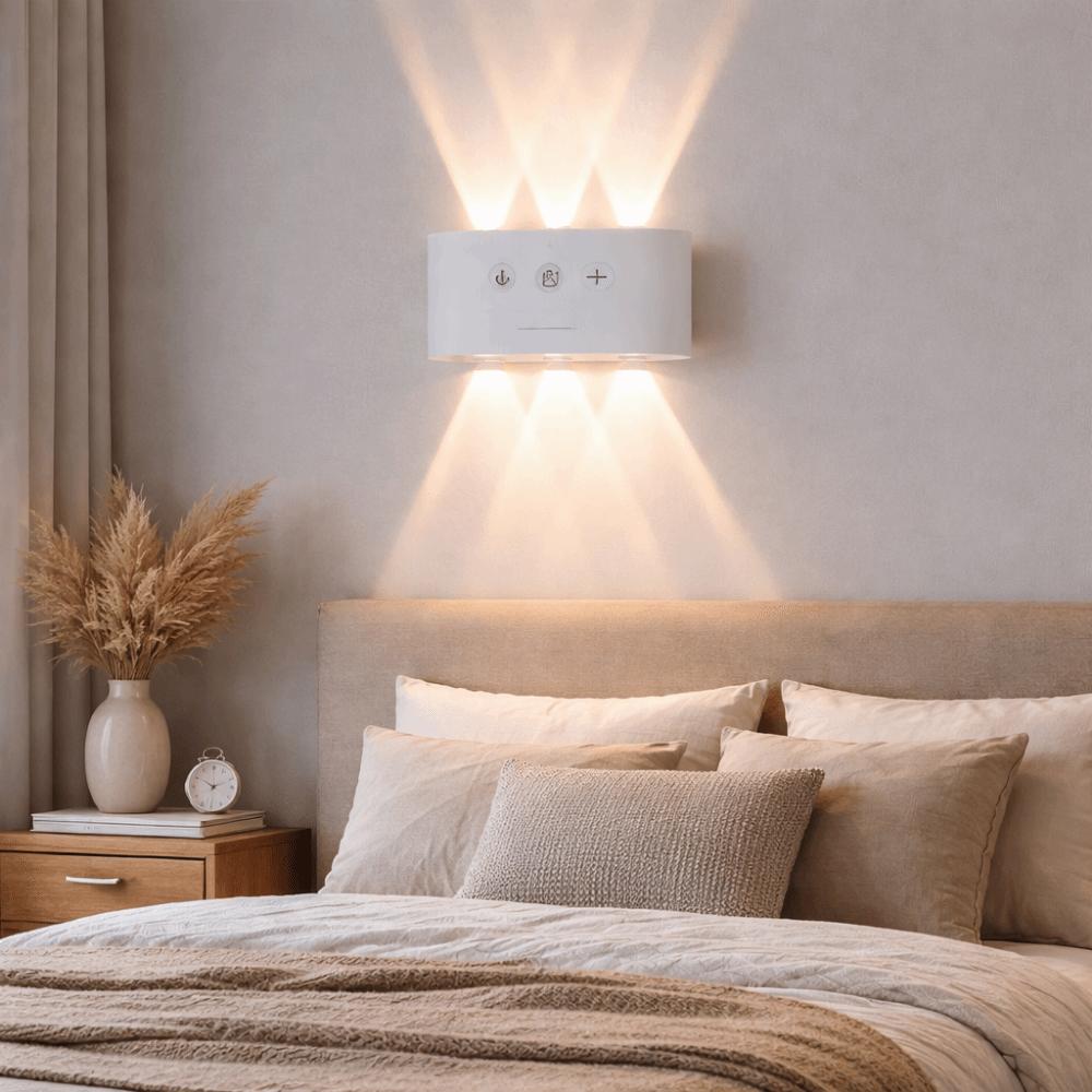 Dual Up Down Lighting PIR Motion Sensor Wall Lamp 3 Color Light Waterproof LED Wall Light Modern Design Rechargeable