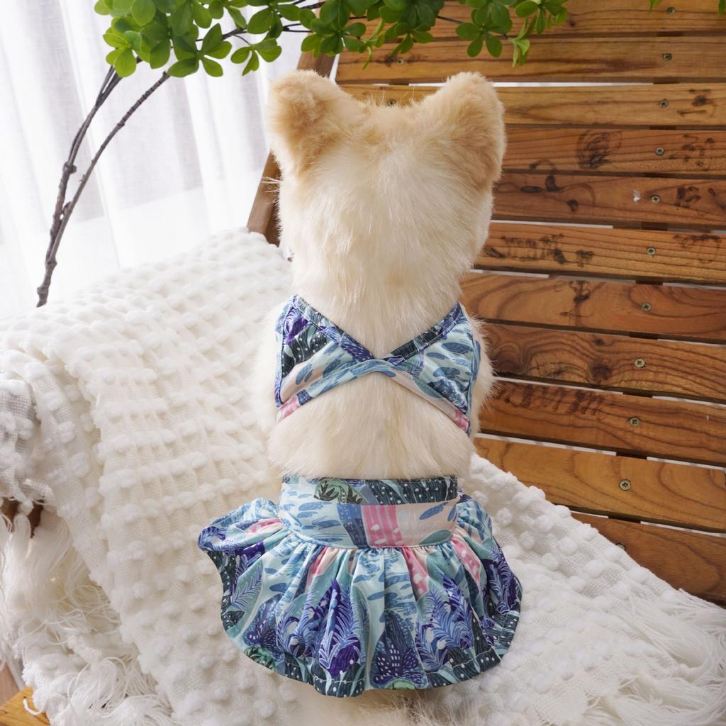 Costume da bagno bikini estivo per animali domestici stampa leopardata abiti classici uscita in spiaggia vendita diretta dalla fabbrica cucciolo cane piccolo