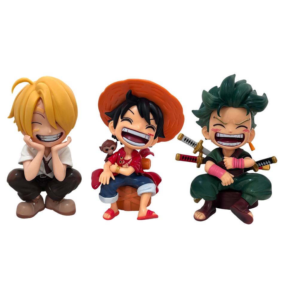 Hot 12-15cm Anime ONE PIECE 6pcs Set Monkey D Luffy Roronoa Zoro Action Figure Movie Model Toy Birthday Christmas Gift
