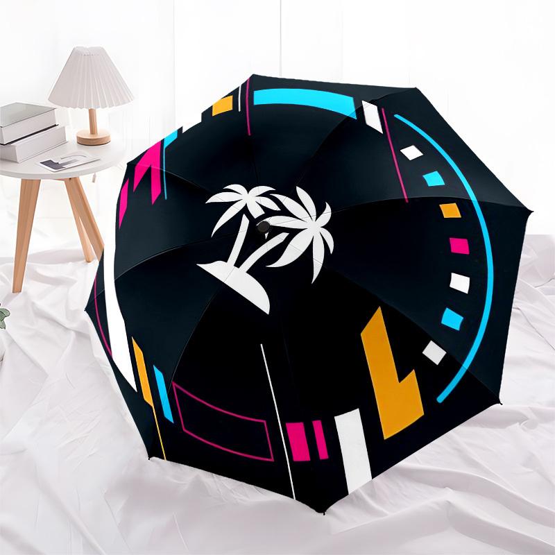 

1pc Palm Tree Icon Design Umbrella with Plastic Handle,Compact & Stylish,Cartoon Pattern,Outdoor UmbrellaPT519