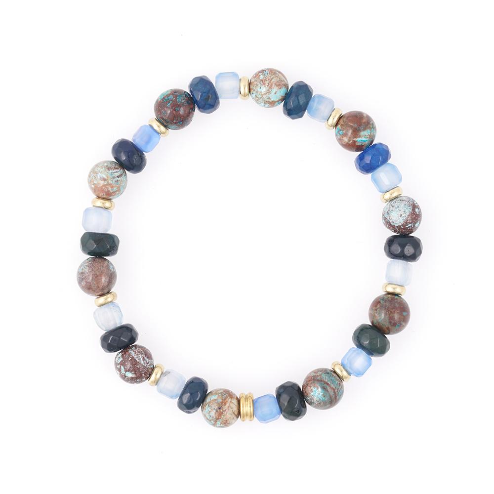 Jbans Classic Triple Awesome Mixed Gemstone Bracelet (C2501Ac1225_Bl)